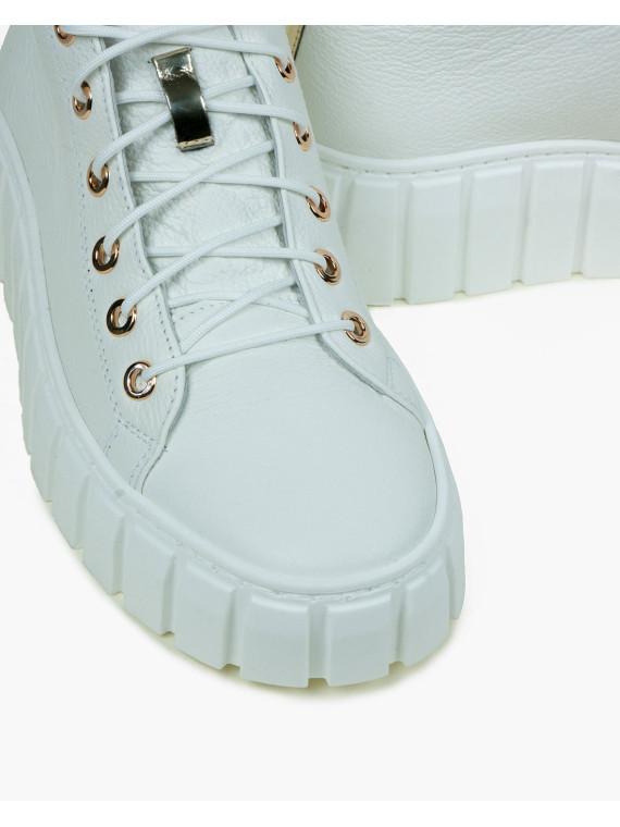 Białe trampki damskie skórzane