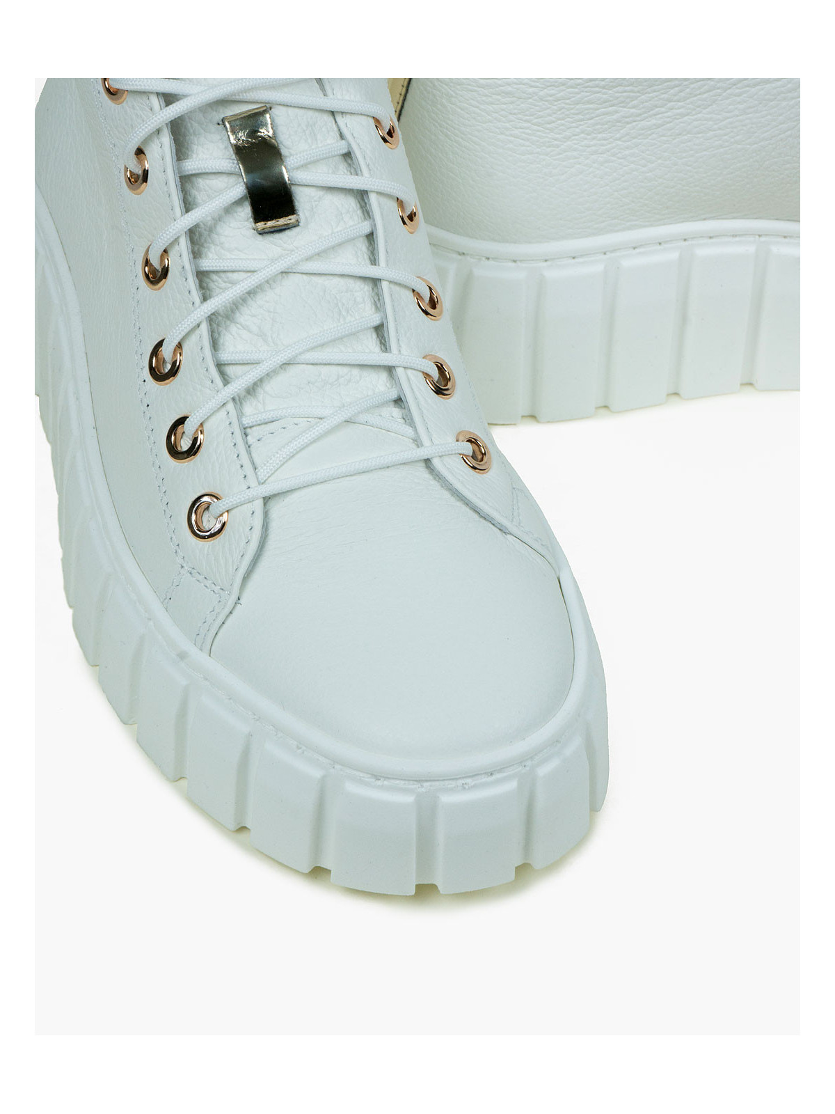 Białe trampki damskie skórzane