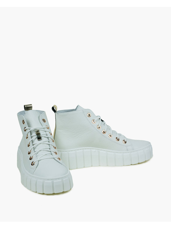 Białe trampki damskie skórzane