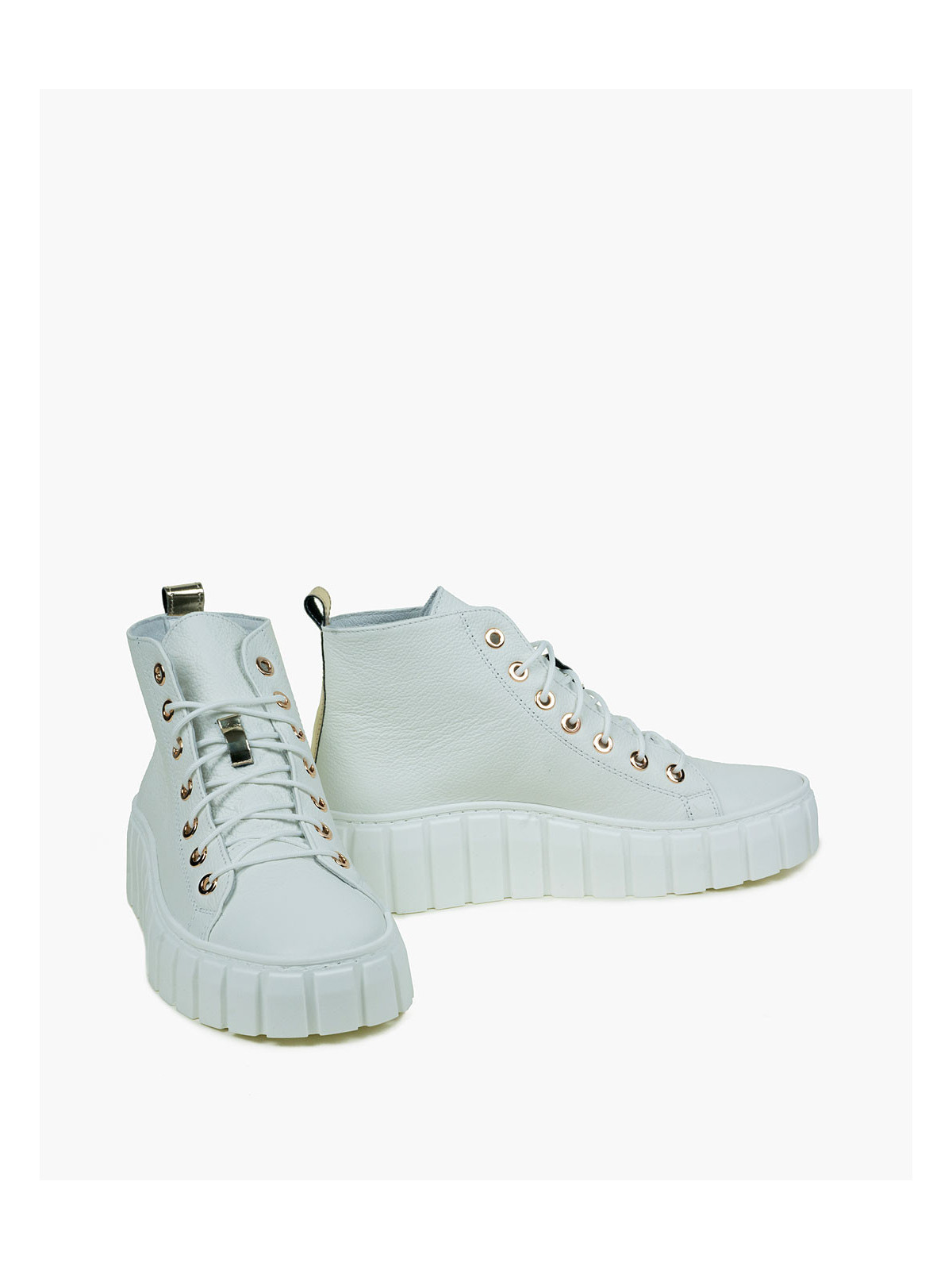 Białe trampki damskie skórzane