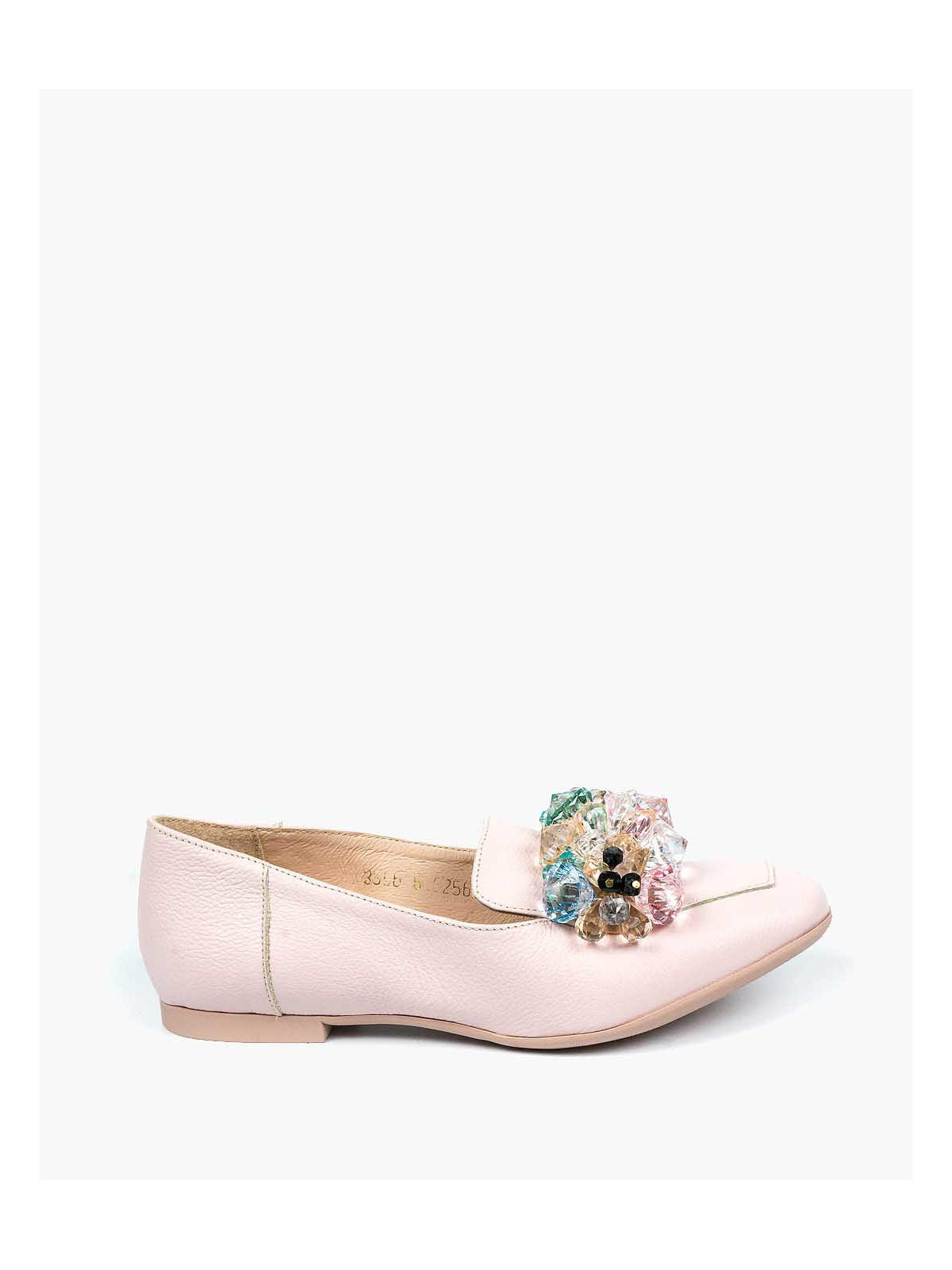 Różowe mokasyny damskie skórzane