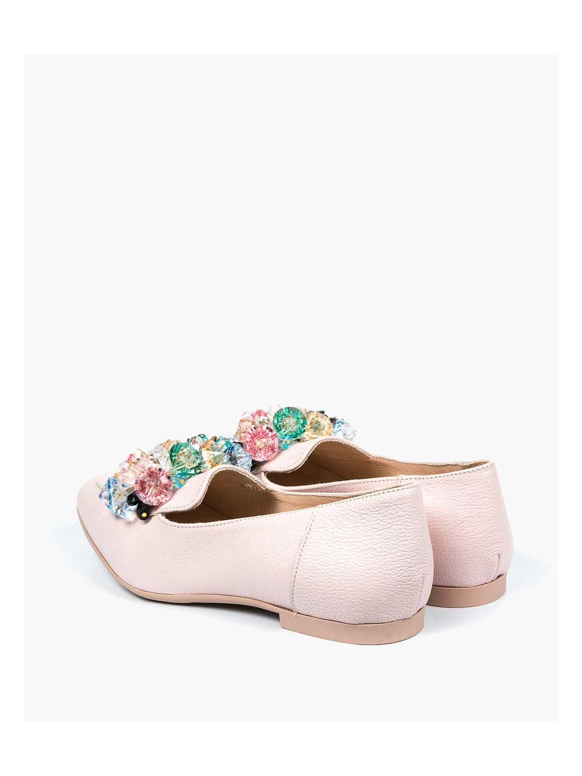 Różowe mokasyny damskie skórzane