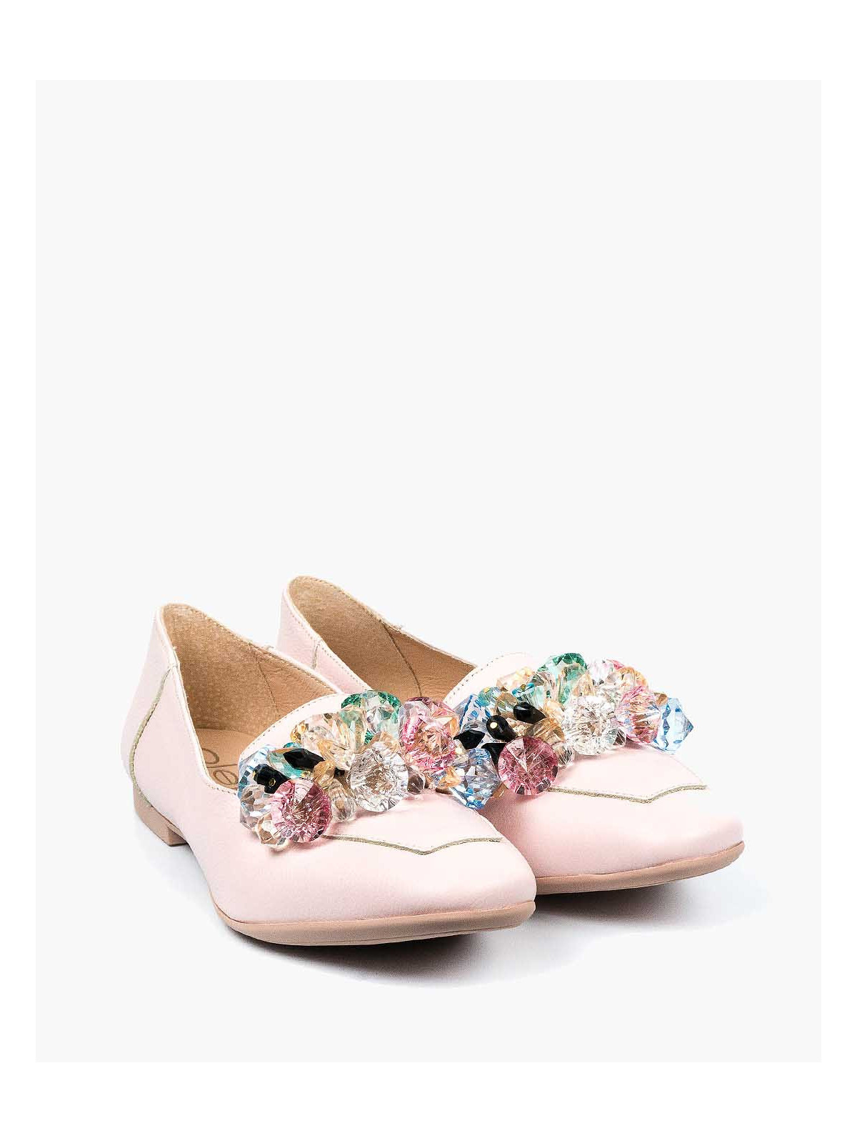 Różowe mokasyny damskie skórzane