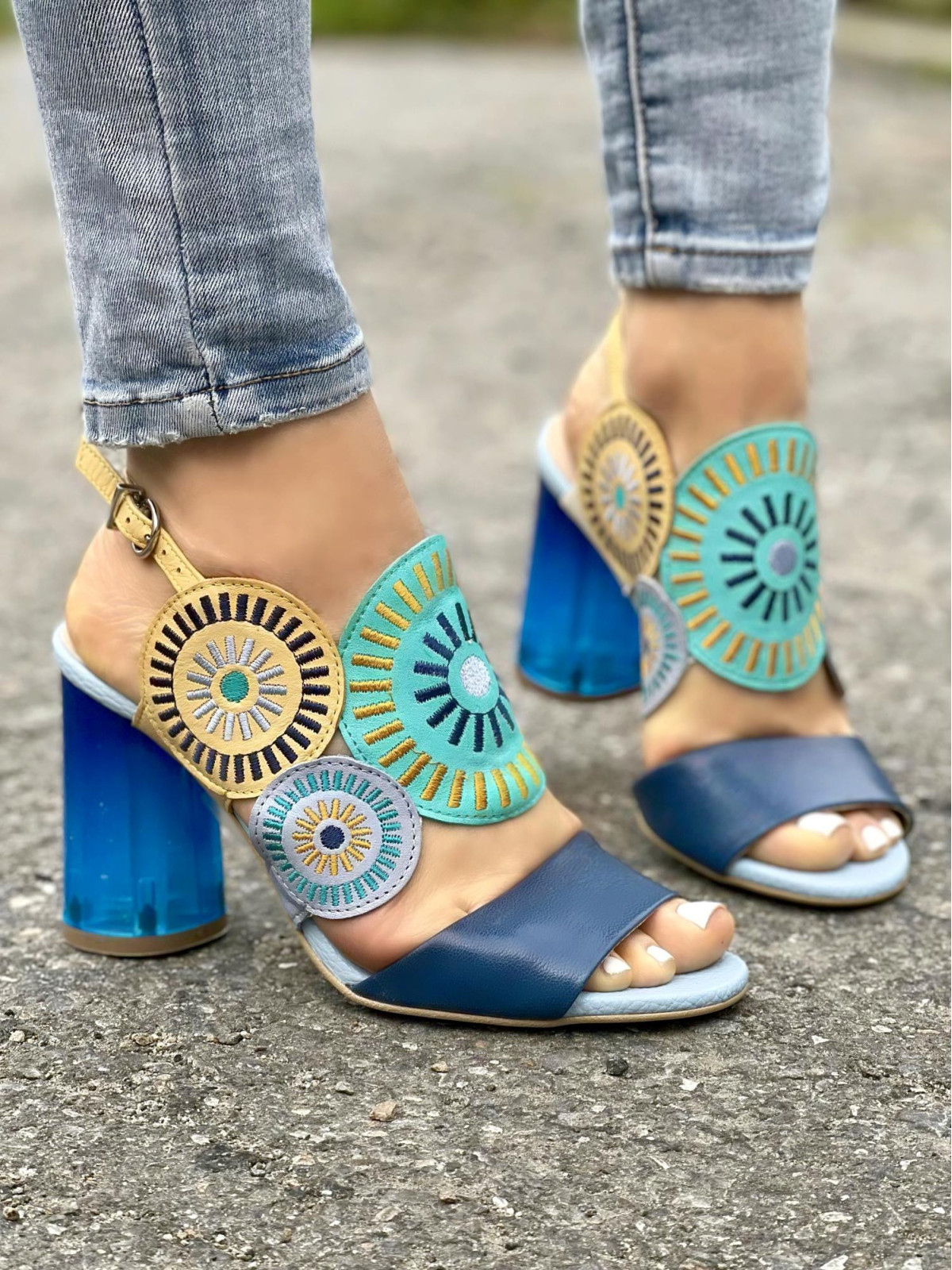 Sandały damskie skórzane