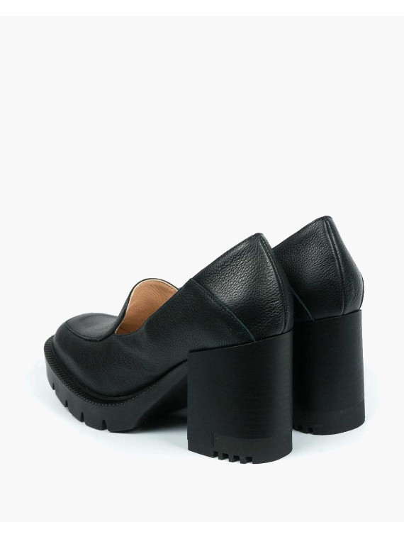 Czarne półbuty damskie skórzane