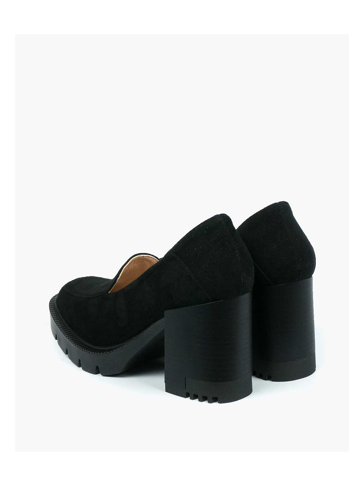 Czarne półbuty damskie skórzane