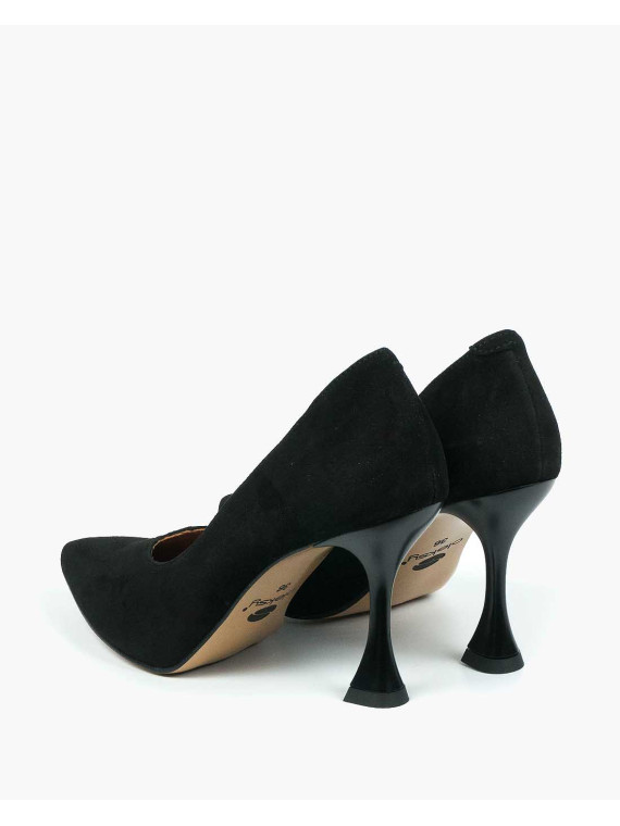 Czarne czółenka damskie skórzane