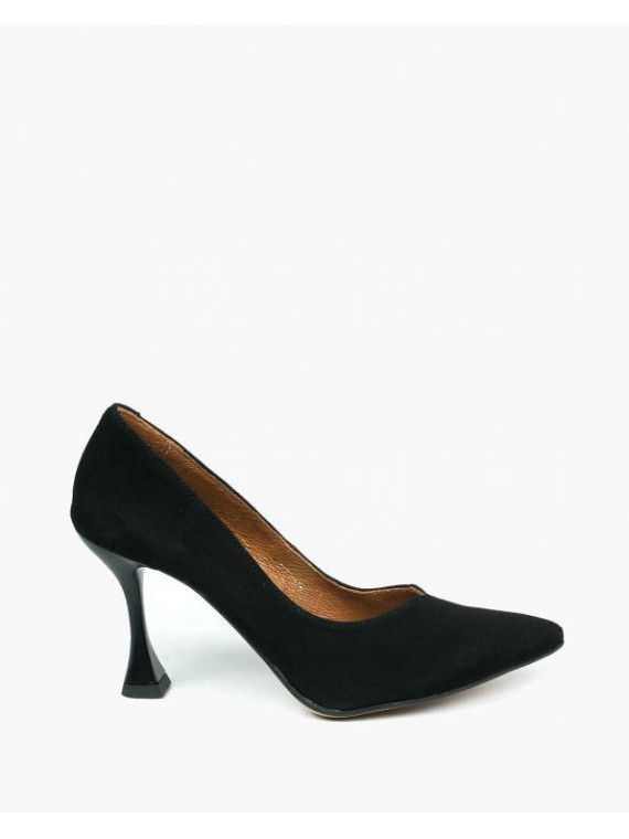 Czarne czółenka damskie skórzane