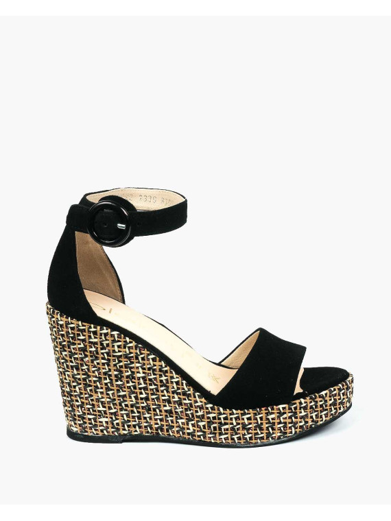 Czarne sandały damskie skórzane