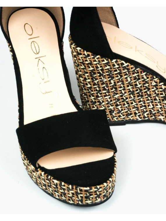 Czarne sandały damskie skórzane