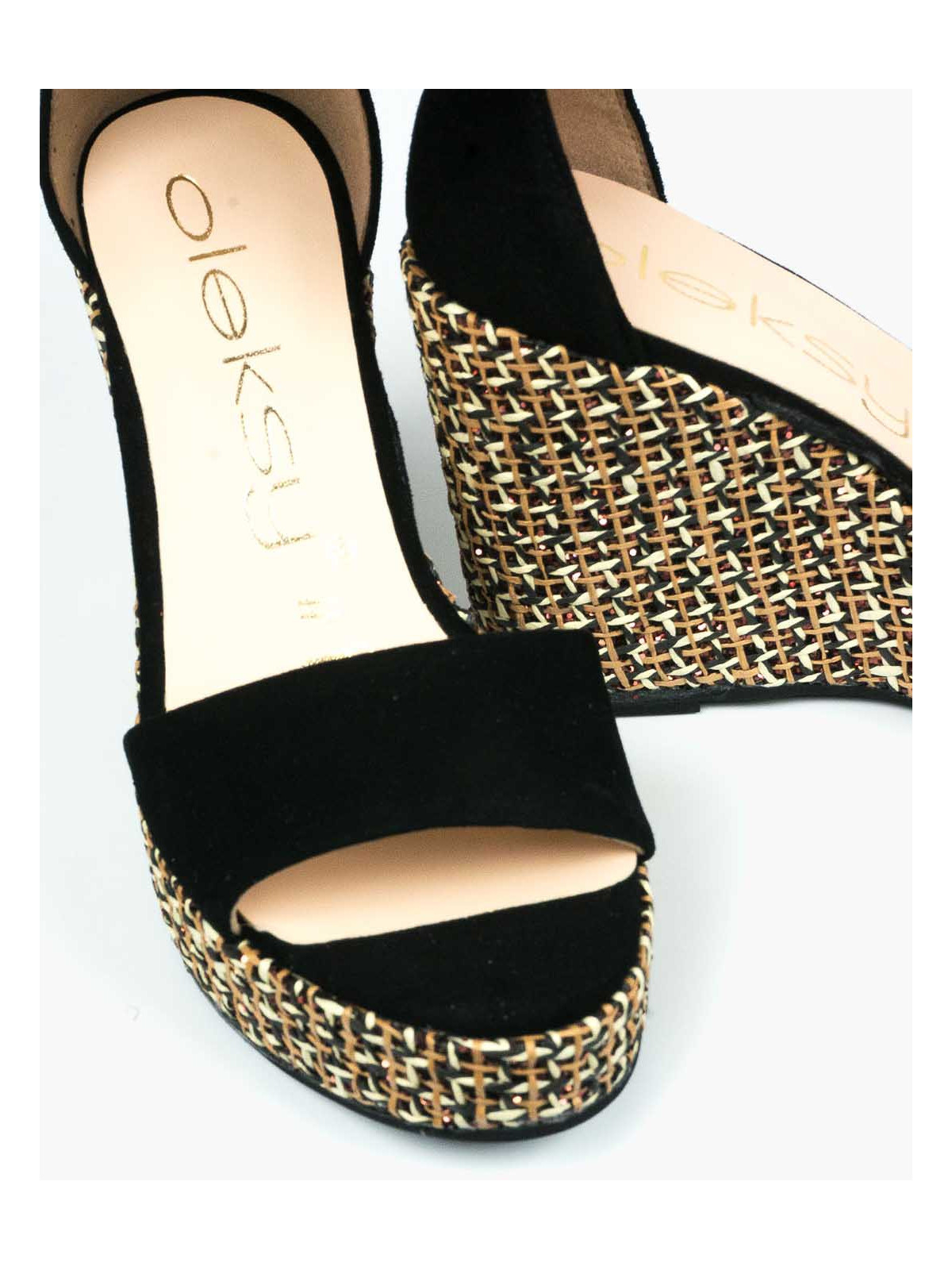 Czarne sandały damskie skórzane