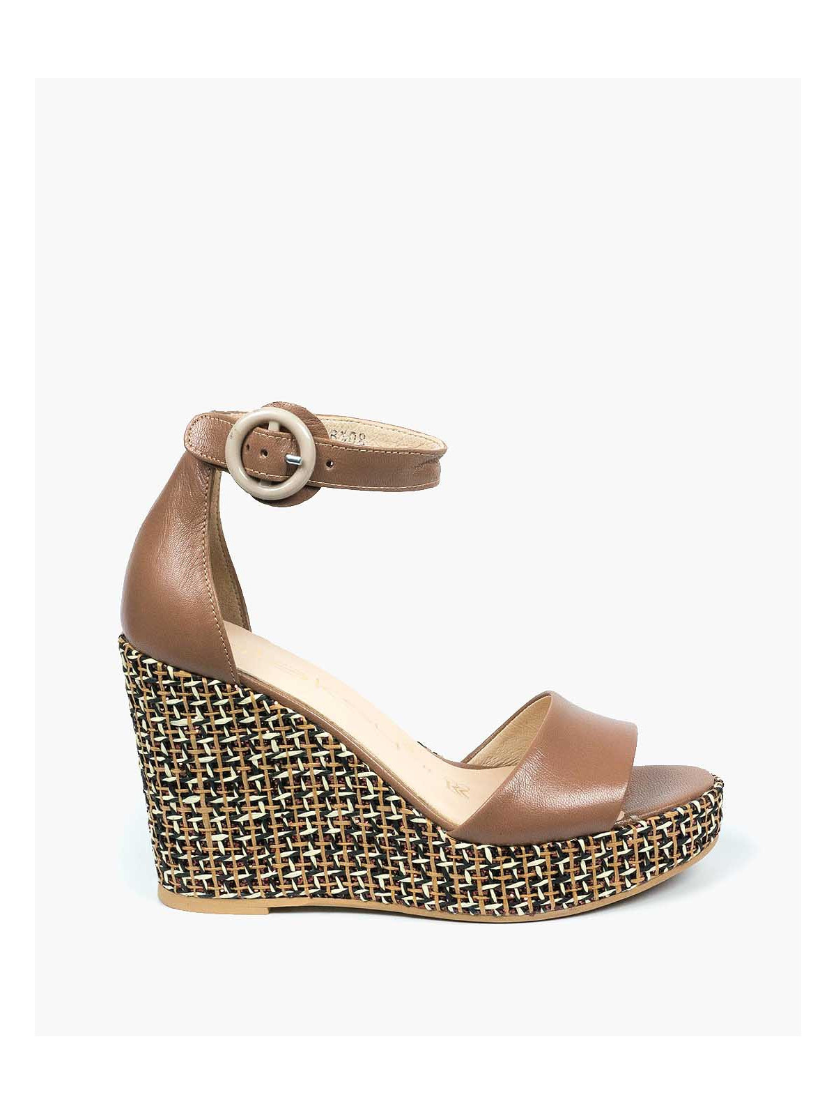 Brązowe sandały damskie skórzane