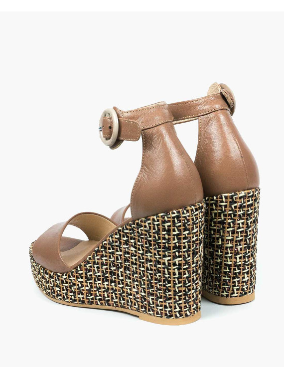 Brązowe sandały damskie skórzane