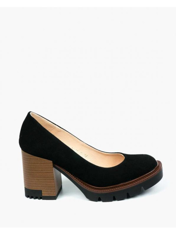 Czarne półbuty damskie skórzane