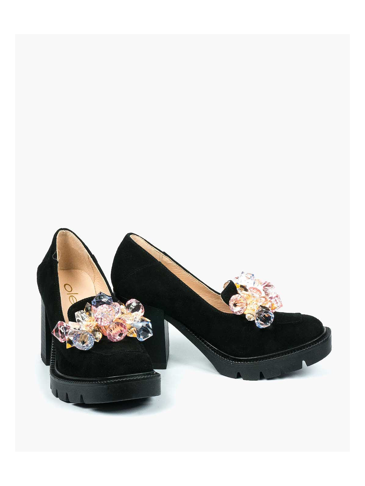 Czarne półbuty damskie skorzane