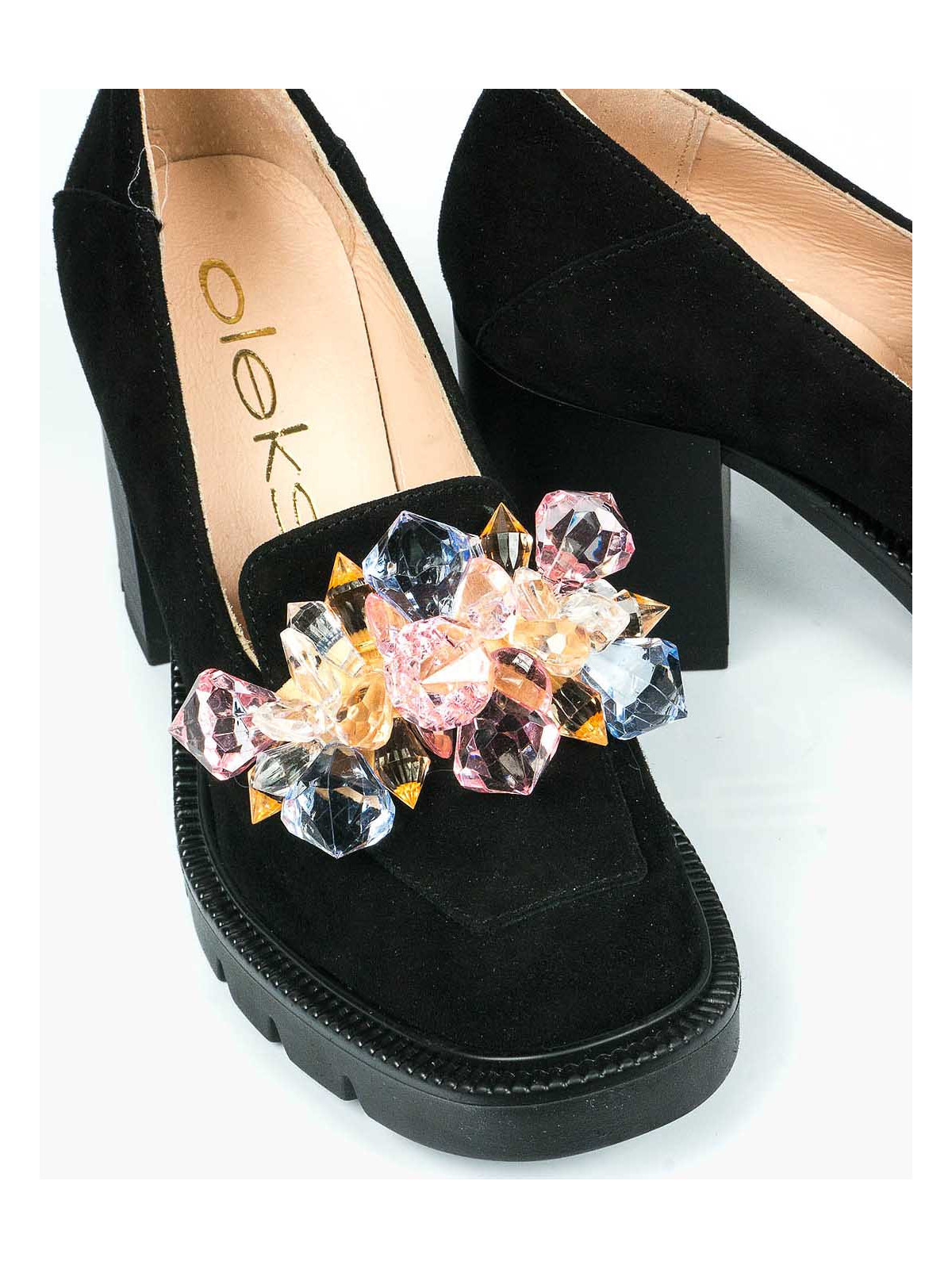 Czarne półbuty damskie skorzane