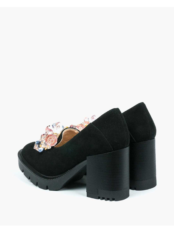 Czarne półbuty damskie skorzane