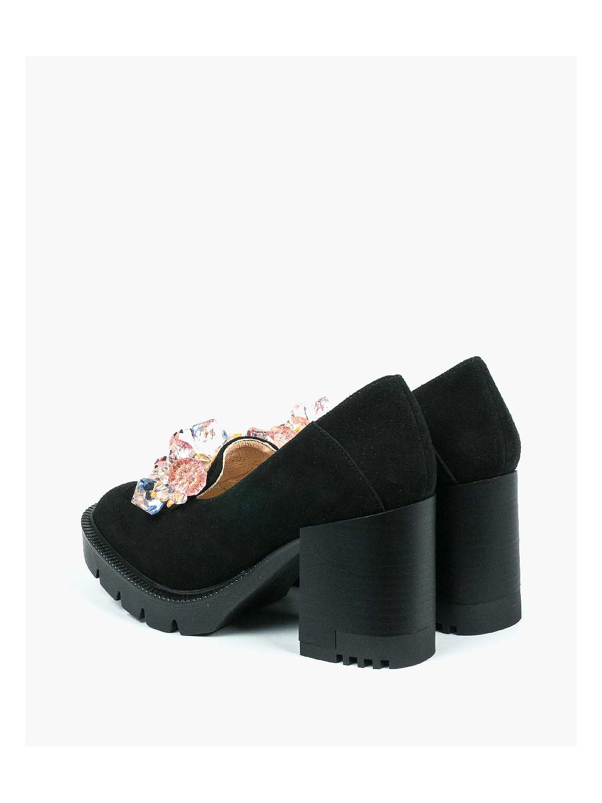 Czarne półbuty damskie skorzane