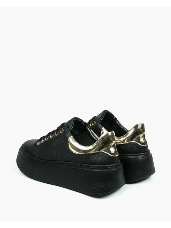 Czarne trampki damskie skórzane