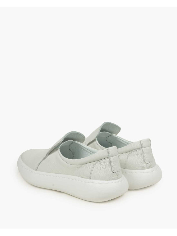 Białe półbuty damskie skórzane