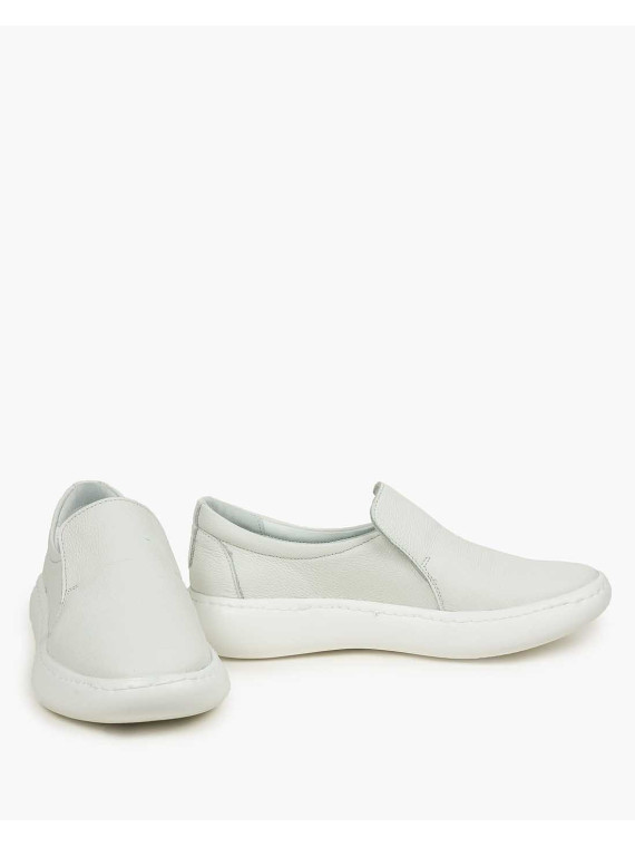 Białe półbuty damskie skórzane