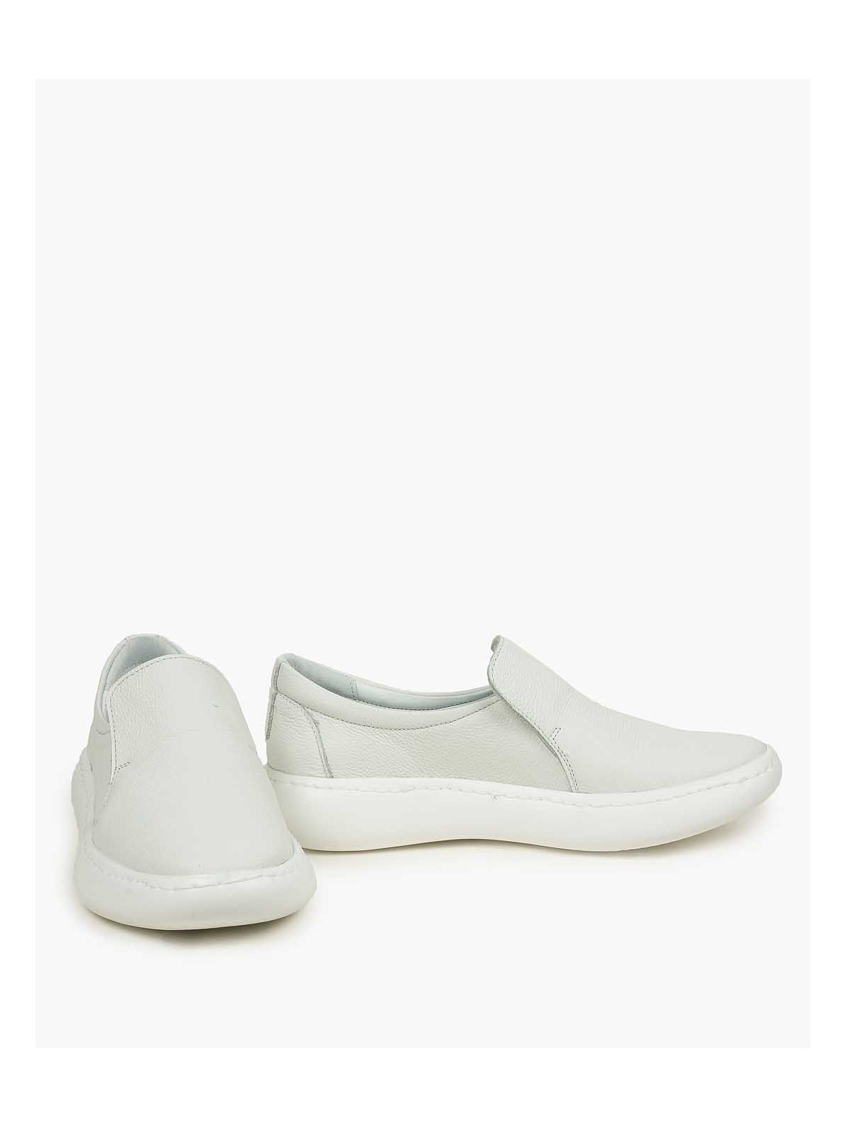 Białe półbuty damskie skórzane