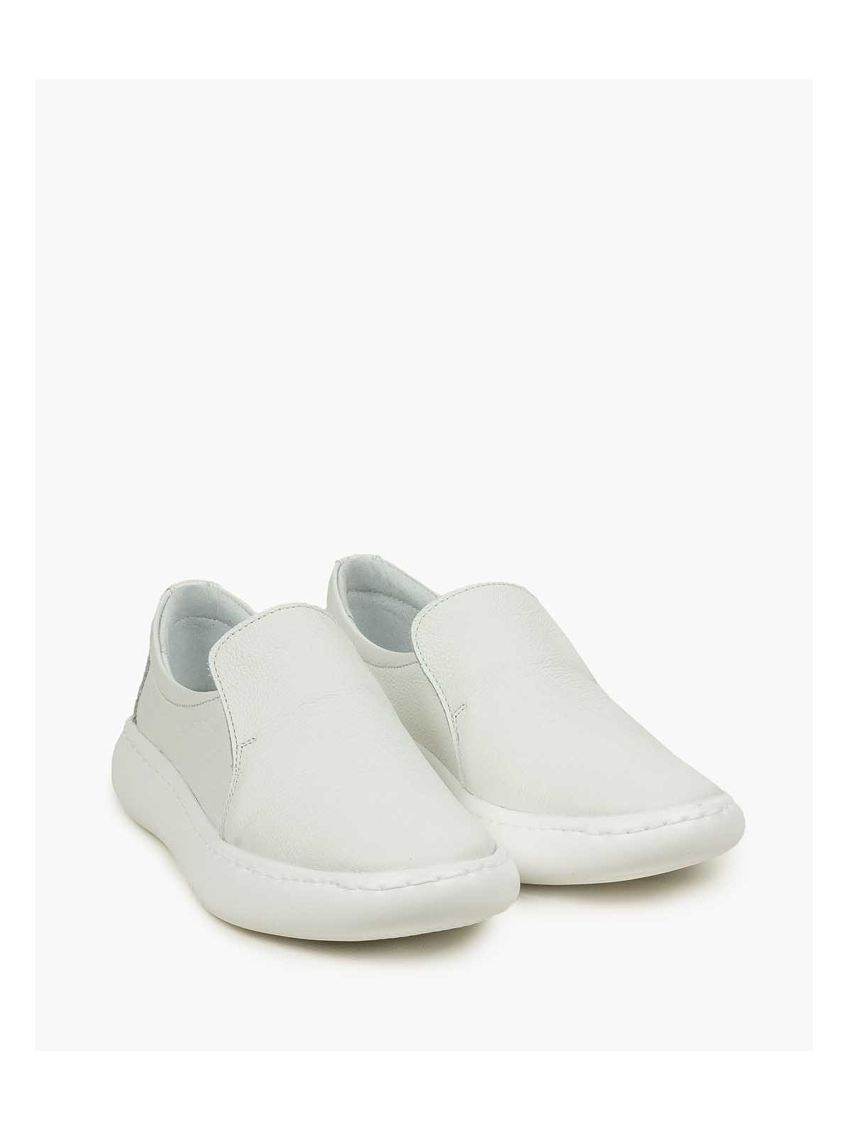 Białe półbuty damskie skórzane