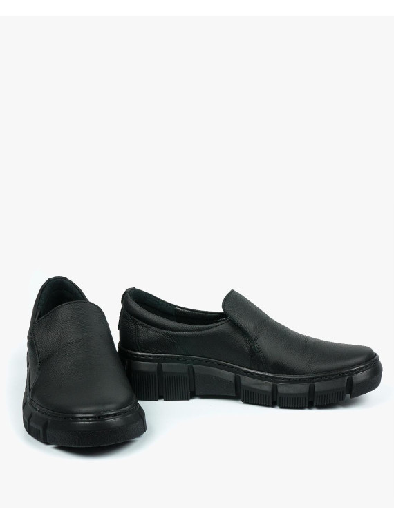 Czarne półbuty damskie skorzane