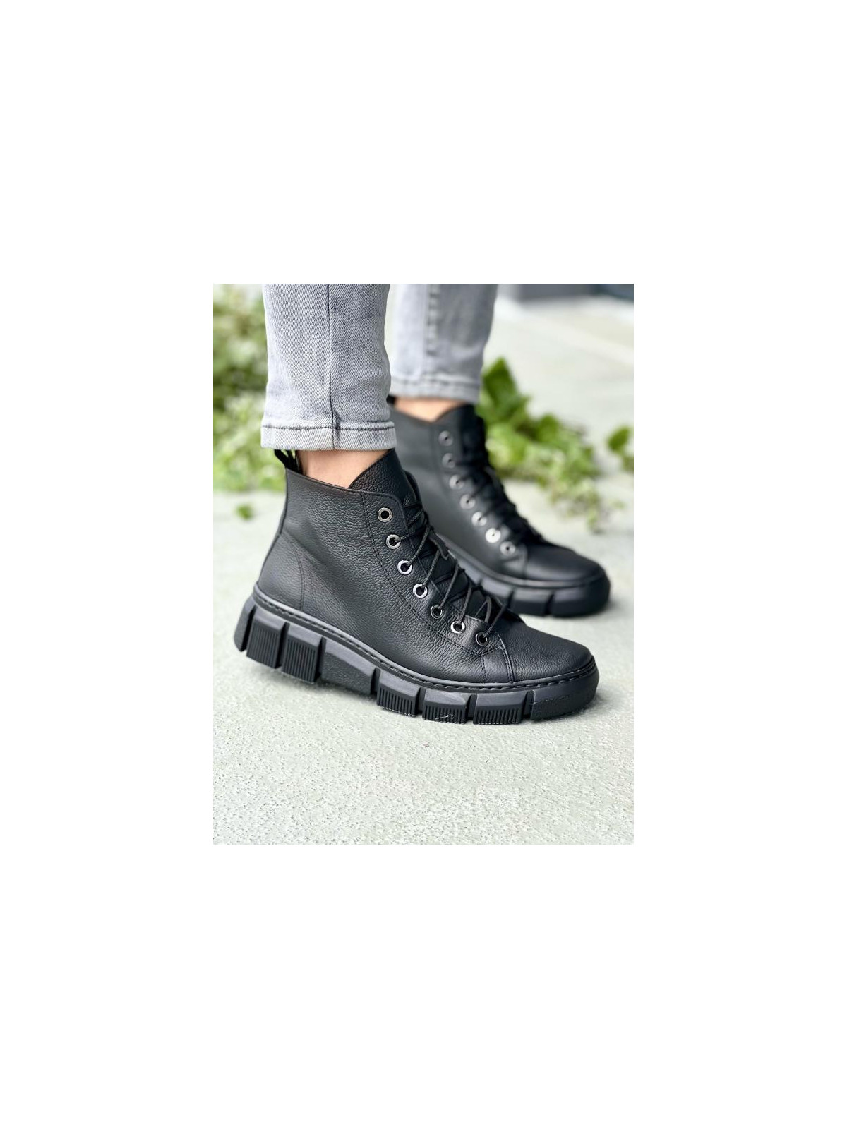Czarne trampki damskie skórzane