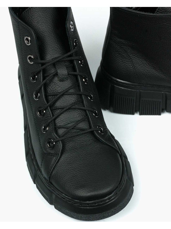 Czarne trampki damskie skórzane