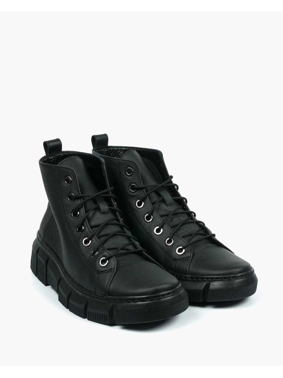 Czarne trampki damskie skórzane