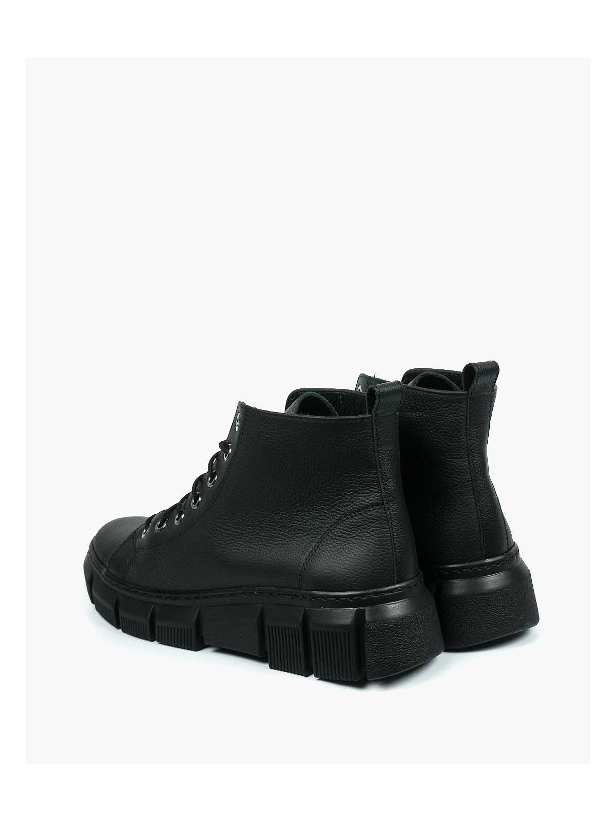 Czarne trampki damskie skórzane