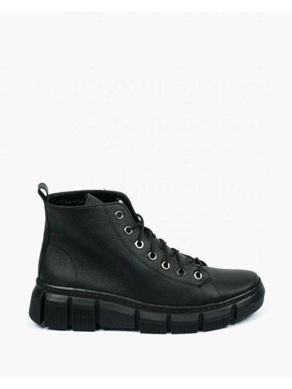 Czarne trampki damskie skórzane