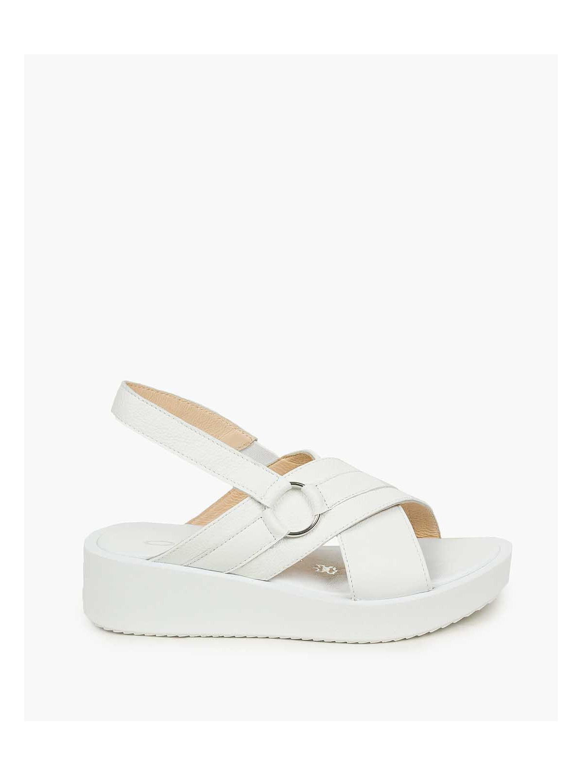 Białe sandały damskie skórzane