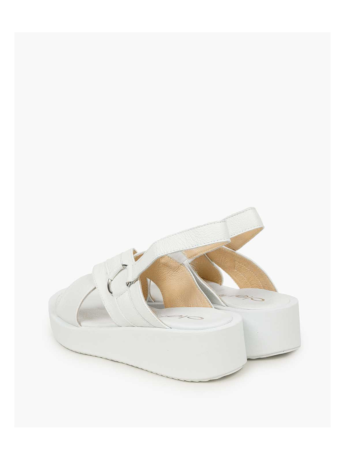 Białe sandały damskie skórzane