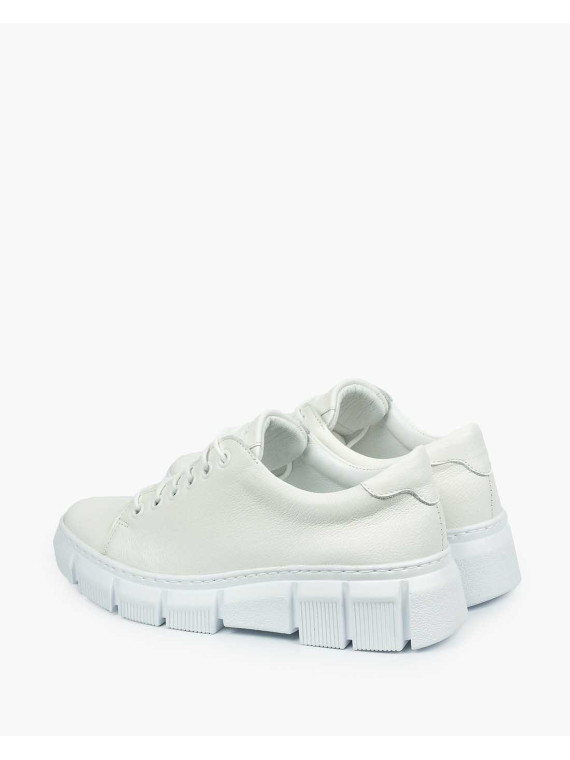 Białe trampki damskie skórzane