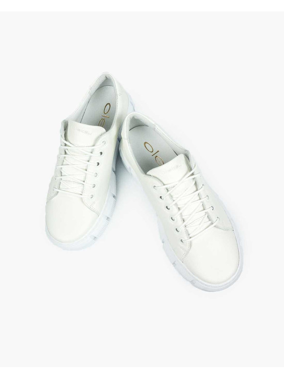 Białe trampki damskie skórzane