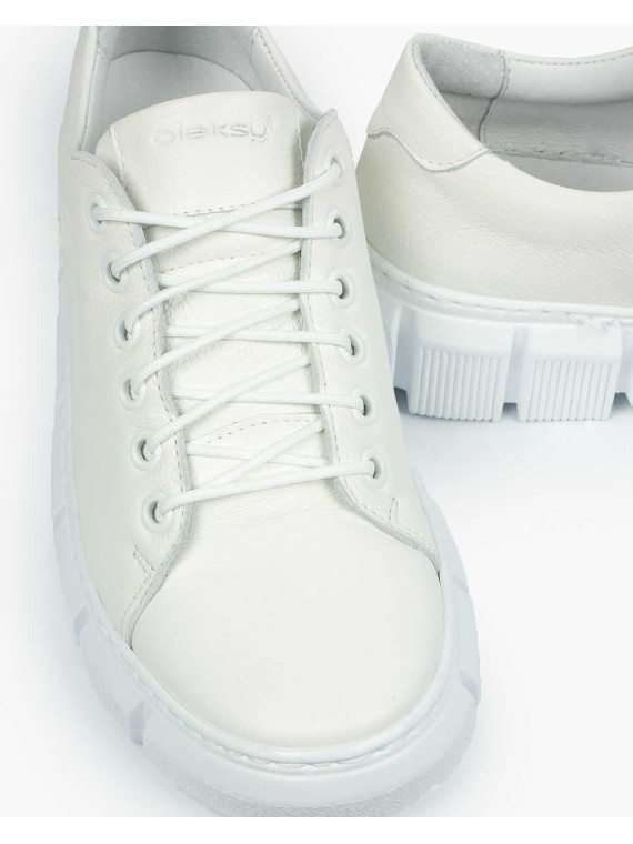 Białe trampki damskie skórzane