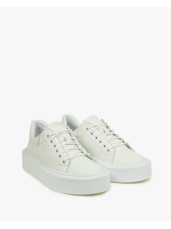 Białe trampki damskie skórzane