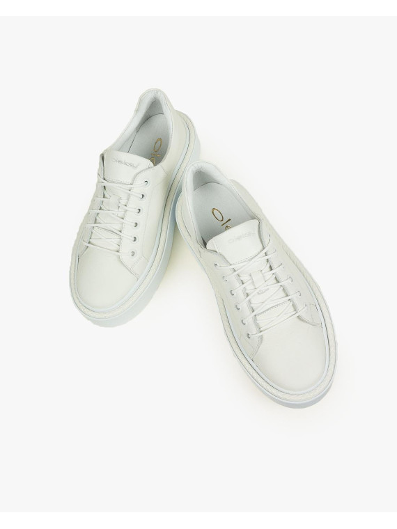 Białe trampki damskie skórzane