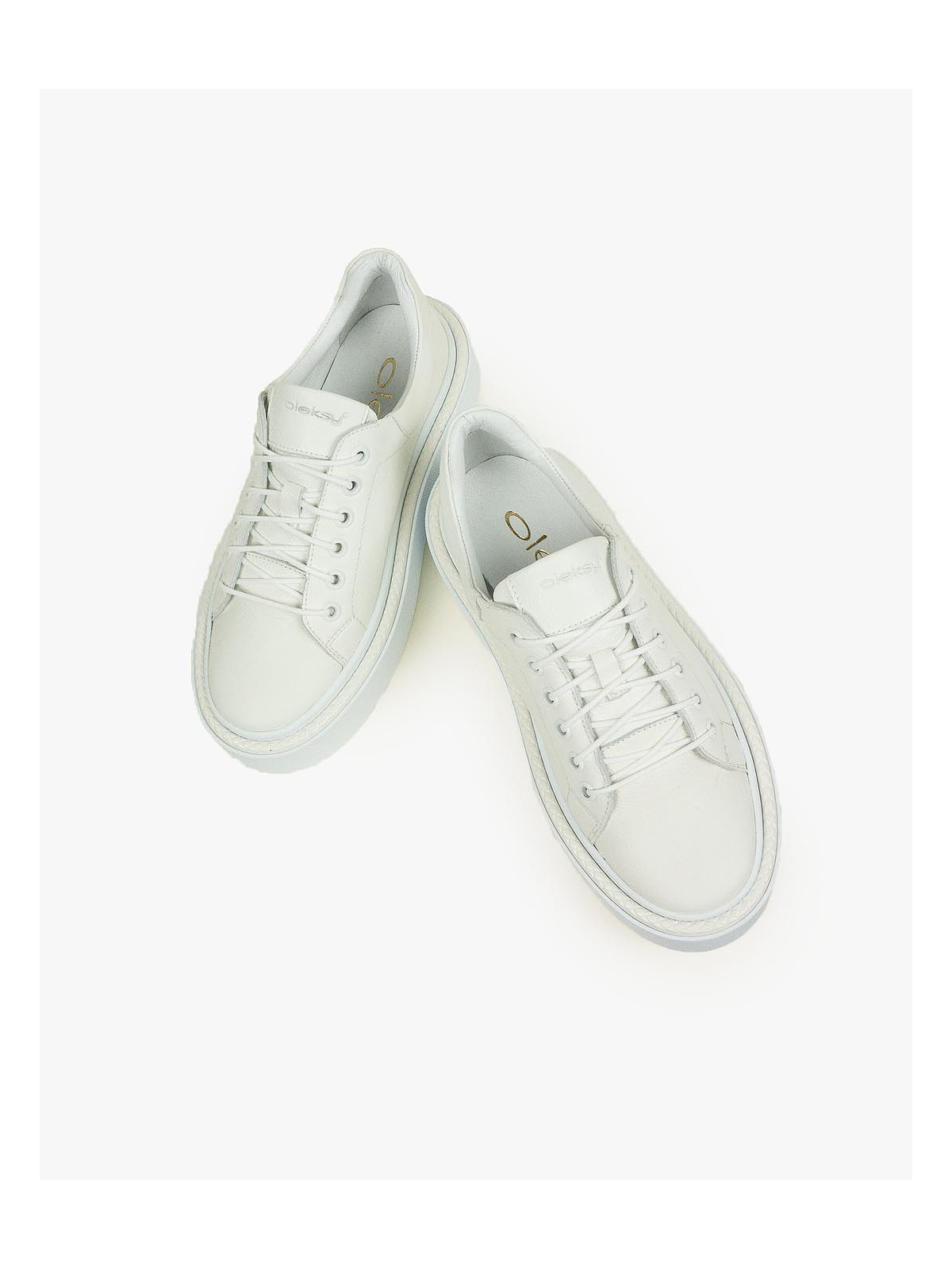 Białe trampki damskie skórzane