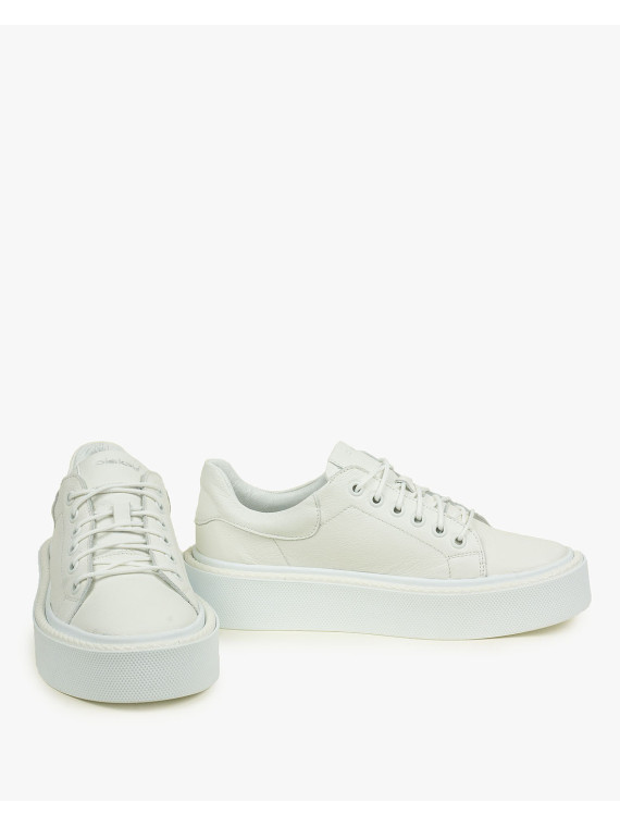 Białe trampki damskie skórzane