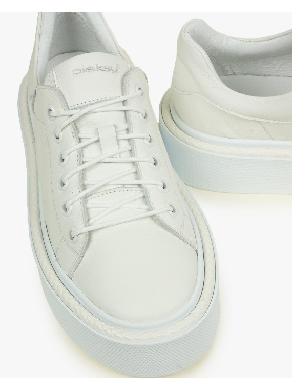 Białe trampki damskie skórzane