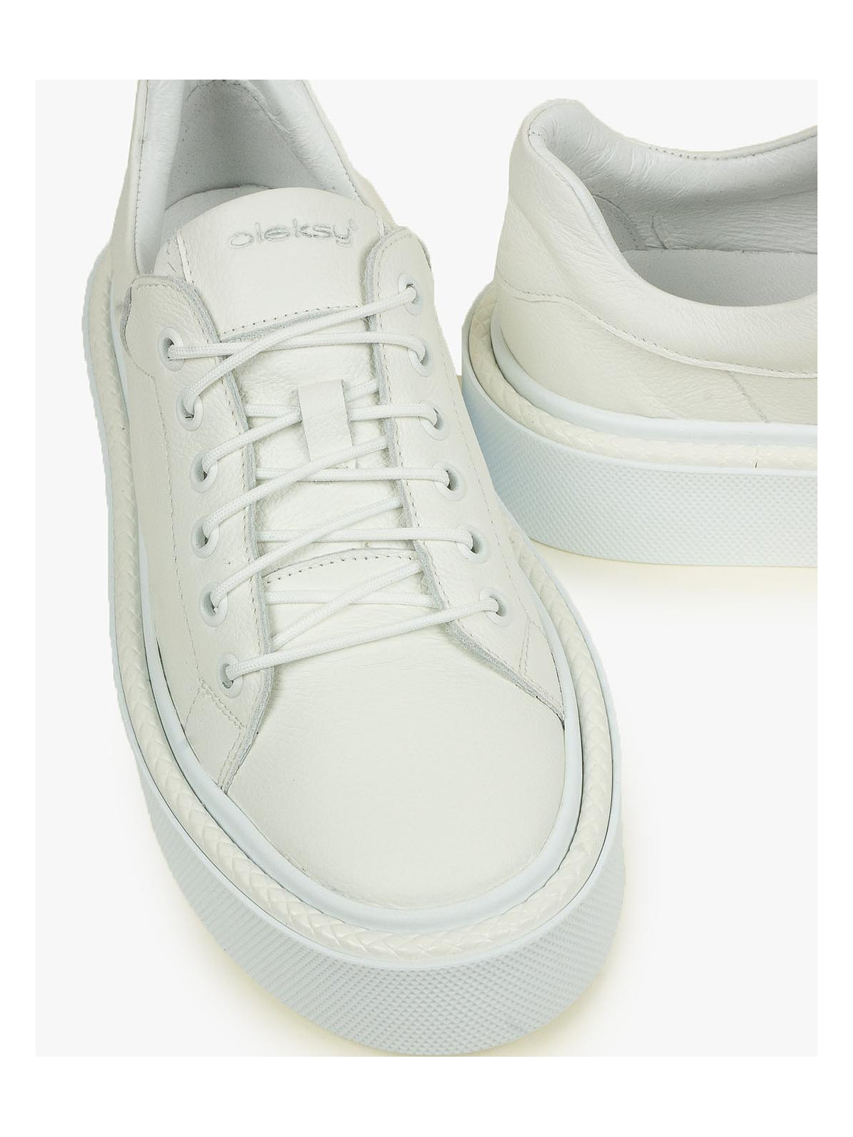 Białe trampki damskie skórzane