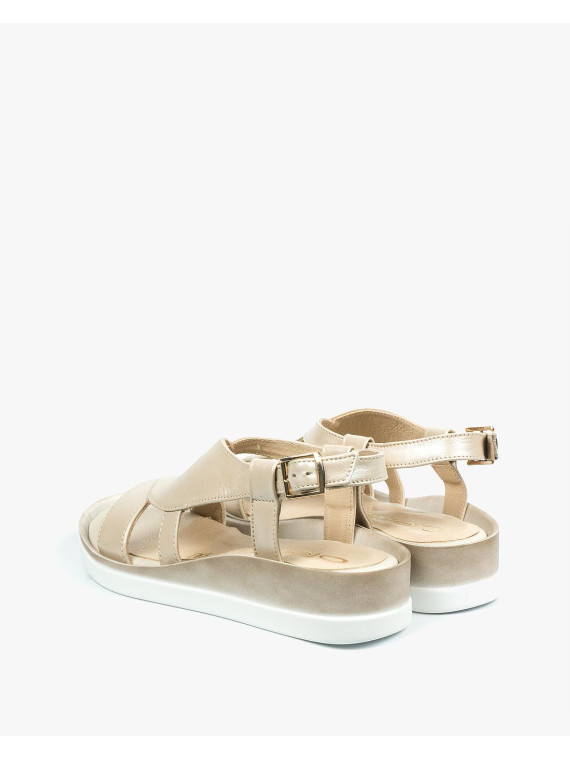 Beżowe sandały damskie skórzane