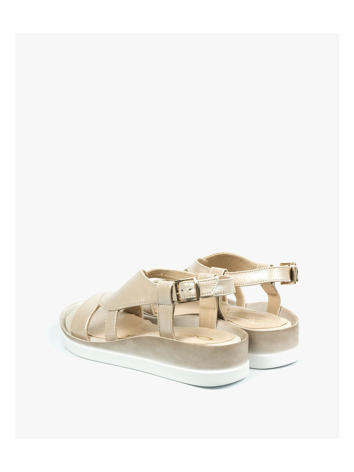 Beżowe sandały damskie skórzane