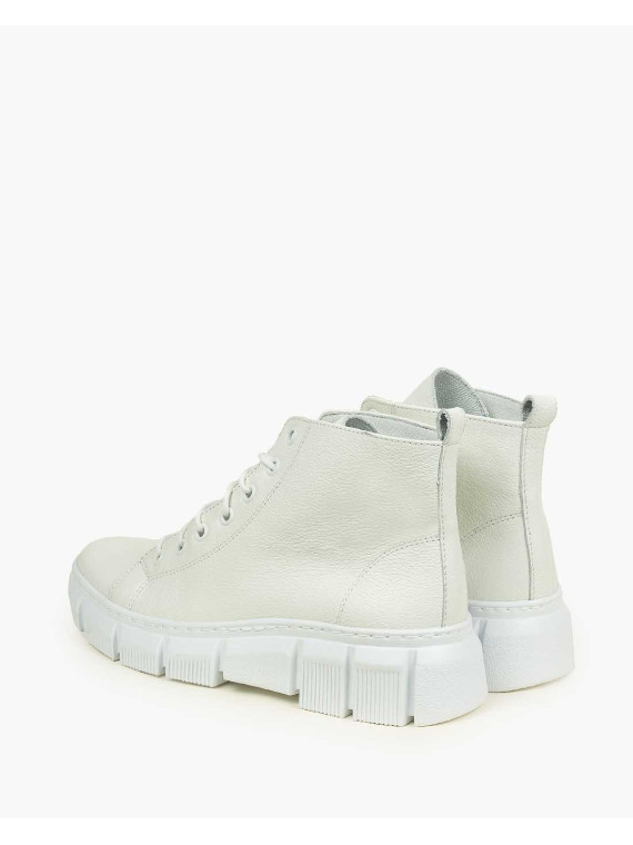 Białe trampki damskie skórzane