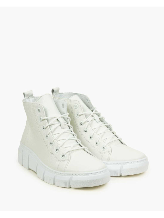 Białe trampki damskie skórzane