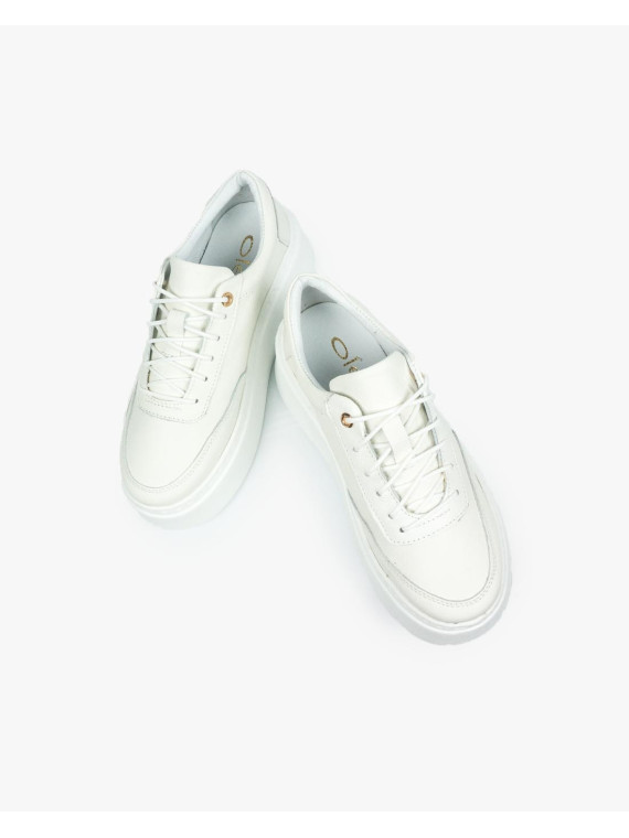 Białe trampki damskie skórzane