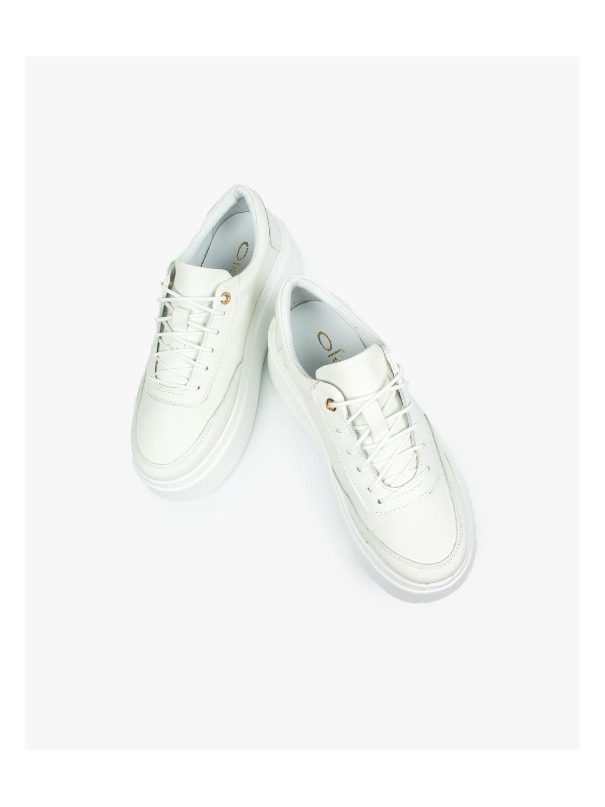 Białe trampki damskie skórzane